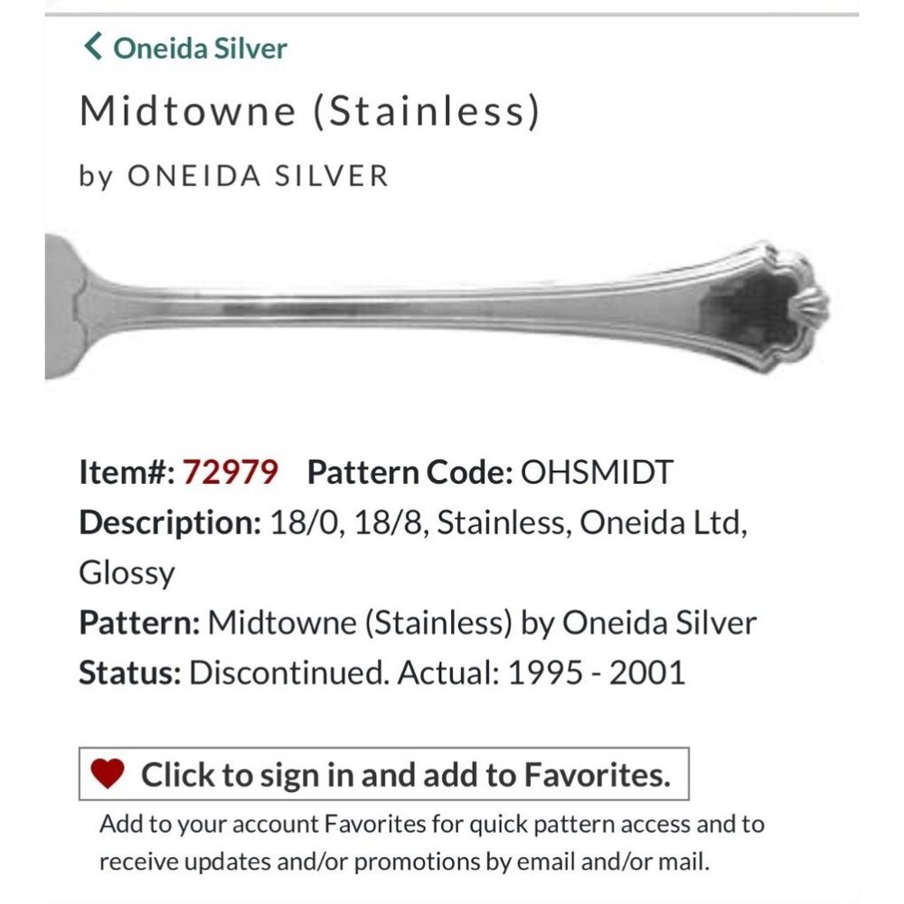 Oneida Silver Midtowne Stainless Flatware Knives Set Of 4